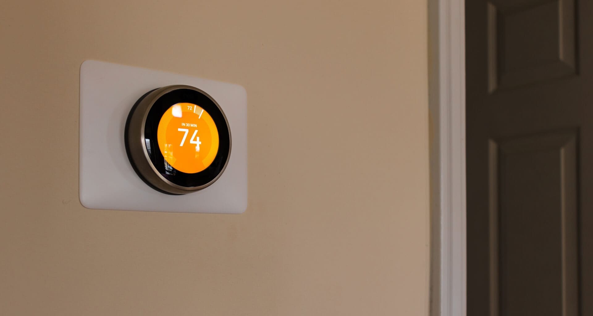 Smart Thermostat Heating Smart Nest Thermostat heating a room