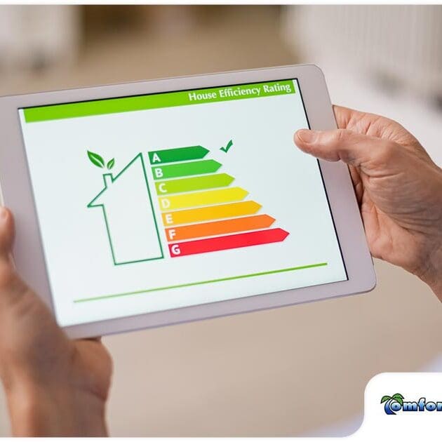Homeowner Reviewing Energy Consumption on Electronic Device A homeowner is reviewing their home's energy consumption on an electronic device, monitoring usage and efficiency